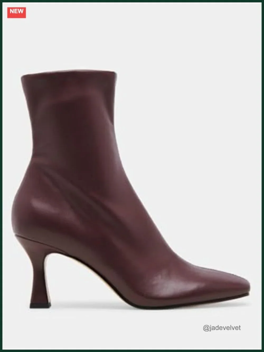 Kitten Heel Ankle Boots Square Toe Side Zip Faux Leather Booties